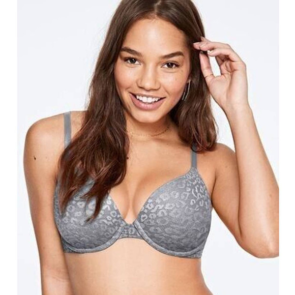 PINK Victoria's Secret Wear Everywhere Lace Push-Up Bra Violet Women's 32A - Picture 1 of 8